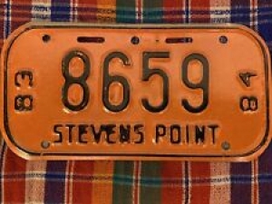 LOT OF 10 VINTAGE 1983  BICYCLE LICENSE PLATE Stevens Point, WI Review