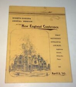 Rare Antique New England Religious Conference Booklet! Bicycle Advertising 1893! Review