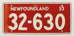 CEREAL PREMIUM MINIATURE BICYCLE LICENSE PLATE NEWFOUNDLAND 1953 Review