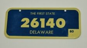 Nice Vintage 1980 Delaware State “26140” Bicycle Metal License Plate Rare Review