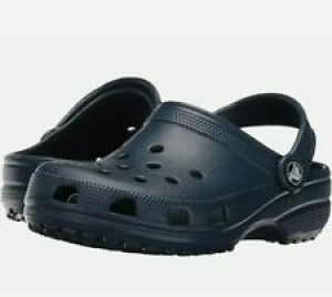 New Original Crocs Kids Classic Roomy Fit Clog For Youth Kids Navy size 2 junior Review