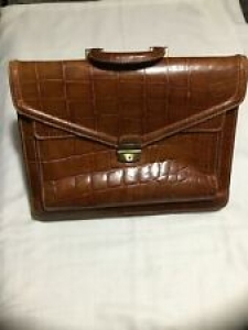 Vintage Leather Croc Embossed Briefcase Review