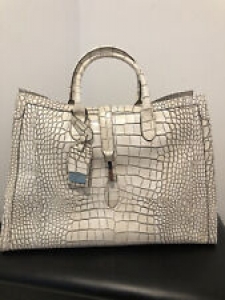 $ 720 NWT Claudia  White Embossed Leather Croc & Cowhide Made In Italy Review