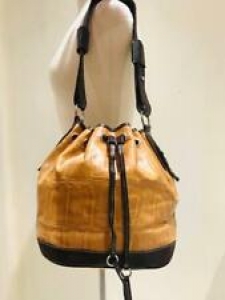 Kate Landry purse Large Leather shoulder bag Brown leather, Bucket bag,cinch bag Review