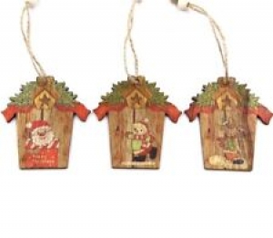 Mini Wooden House Pendants Ornaments Decorations For Christmas Tree Accessories  Review