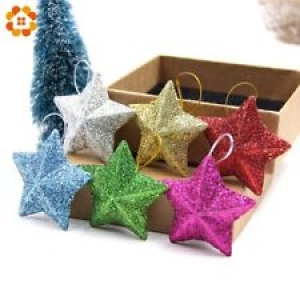 6PCS/Lot 5CM DIY Gillter Stars Christmas Pendant Ornaments DIY Craft  Kids Gift Review