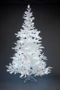 Pre-Lit Cool LEDs Snow White Flocked Christmas Tree Office Home Xmas Decorations Review