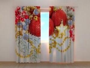 3D Photo Curtain Printed Red Christmas Decorations by Wellmira Made to Measure Review