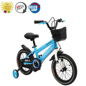 KAKU Blue 12 14 16 18 Inch Kids Bike With Training Wheels For Toddler Girls Boys Review