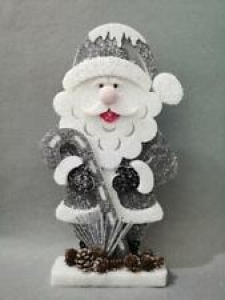 52cm Grey Santa Figurine Design Christmas Home Decorations Xmas Party Window Review