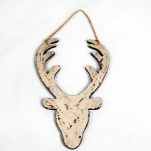 Wooden Cream Deer Face Christmas Wall Decorations Xmas Party Home Showpieces Review