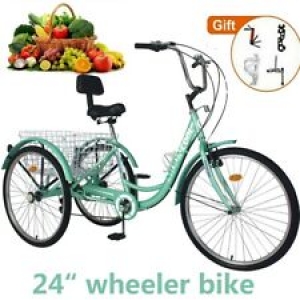 24″ Adult Tricycle 7Speed 3 Wheel Trike Bike w/Basket for Men Women Seniors Gift Review