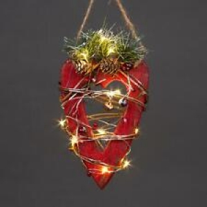 Red Wooden Heart LEDs Christmas Wall Decorations Xmas Party Office Home Pieces Review