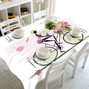 Bicycle Basket 3D Tablecloth Table cover Cloth Rectangle Wedding Party Banquet Review