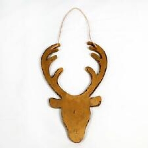 Wooden Golden Deer Face Christmas Wall Decorations Xmas Party Home Showpieces Review