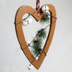 Wooden Light Brown Small Heart Christmas Wall Decorations Home Xmas Showpieces Review