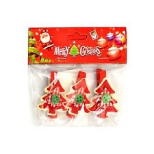 3pcs Christmas Wooden Peg Mini Tree Shape Clips Colourful Christmas Decorations Review