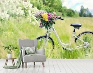 3D Bicycle Flowers G176 Transport Wallpaper Mural Self-adhesive Removable Wendy Review