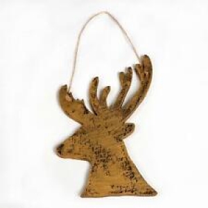 Wooden Golden Deer Side Face Christmas Wall Decoration Xmas Party Home Showpiece Review
