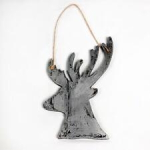 Wooden Silver Deer Side Face Christmas Wall Decoration Xmas Party Home Showpiece Review