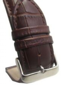 24mm Italian Genuine Leather Italy Dark Brown Croc Watch Band Strap Review
