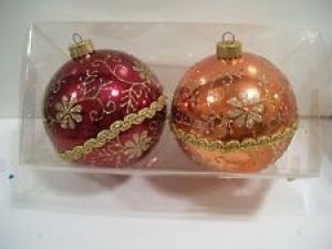 OU OSU RED & ORANGE GOLD GLITTER BALL SHATTER RES ORNAMENT CHRISTMAS DECORATIONS Review