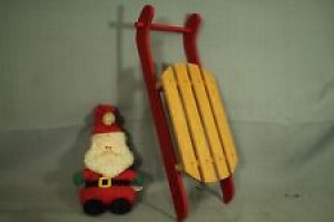 vtg Russ Berrie Santa Claus beanie doll  toy wood sled Christmas decorations Review