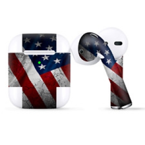 Skins Wraps compatible for Apple Airpods  American Flag distressed wave Review