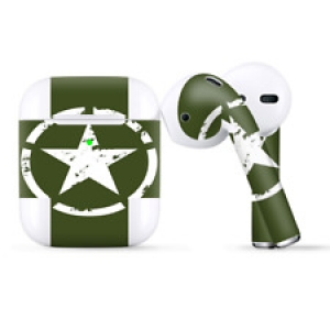 Skins Wraps compatible for Apple Airpods  Green Army Star Military Review