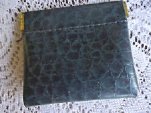 Vintage Leather ID/Credit Card Holder Gray Croc Print  3 1/4″ Squeeze TabTop Review