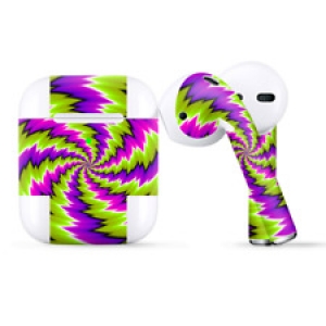 Skins Wraps compatible for Apple Airpods  Psychedelic Moving Swirls Review