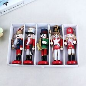 1Pcs 12cm Wooden Nutcracker Soldier Christmas X-mas Ornaments Decor Kids Present Review