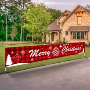 Merry Christmas Banner Christmas Decorations for Home Outdoor Store Banner Flag Review