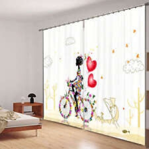 Bicycle Love Heart 3D Blockout Photo Mural Printing Curtains Draps Fabric Window Review