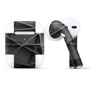 Skins Wraps compatible for Apple Airpods  Black Metal Web Panels Review