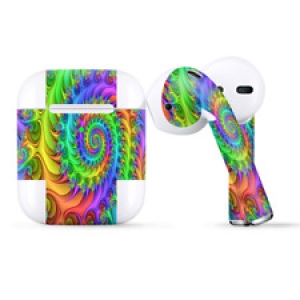 Skins Wraps compatible for Apple Airpods  Trippy Color Swirl Review