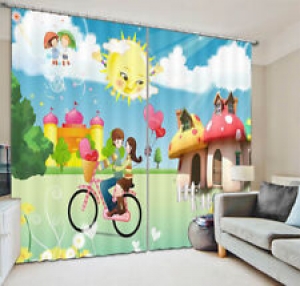 A Couple On A Bicycle 3D Curtain Blockout Photo Printing Curtains Drape Fabric Review