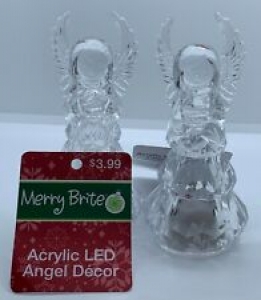 NEW 2 Merry Brite  Acrylic LED Angel Decor Christmas Decorations Changing Colors Review
