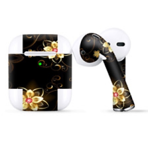 Skins Wraps compatible for Apple Airpods  glowing flowers abstract Review