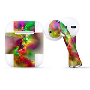 Skins Wraps compatible for Apple Airpods  Color Explosion Colorful Design Review