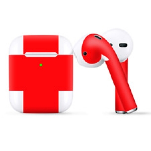 Skins Wraps compatible for Apple Airpods  Solid Red color Review