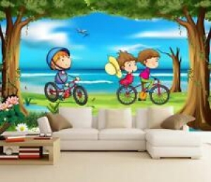 3D Bicycle Travel ZHUA6512 Wallpaper Wall Murals Removable Self-adhesive Amy Review