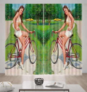 Full Body Ride Bicycle 3D Curtain Blockout Photo Printing Curtains Drape Fabric Review