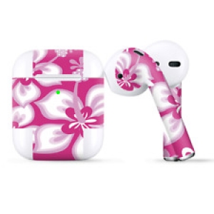 Skins Wraps compatible for Apple Airpods  Hibiscus Tropical Flowers Pink Review