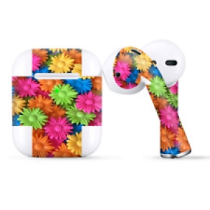 Skins Wraps compatible for Apple Airpods  Colorful Wax Daisies Flowers Review