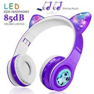 Kids Wireless Bluetooth Headphones-WOICE, LED Flashing Lights, Music Sharing And Review