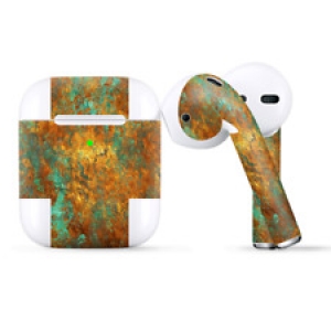 Skins Wraps compatible for Apple Airpods  Copper Patina Metal Panel Review