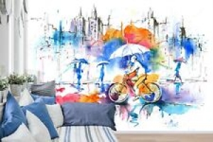 3D Watercolor Bicycle ZHUA042 Wallpaper Wall Mural Removable Self-adhesive Amy Review