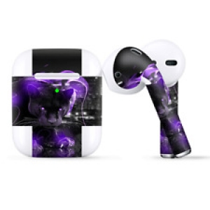 Skins Wraps compatible for Apple Airpods  Black Panther purple smoke Review