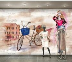 3D Woman Bicycle ZHUA804 Wallpaper Wall Murals Removable Self-adhesive Zoe Review